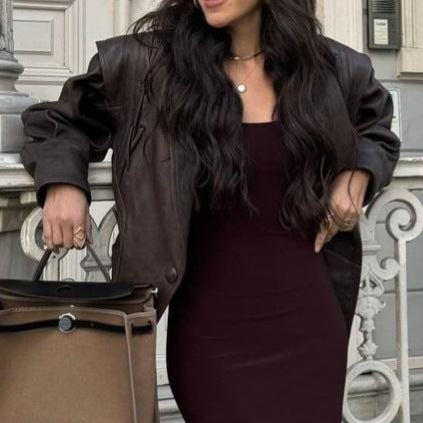 Damen Bikerjacke aus Kunstleder R&B