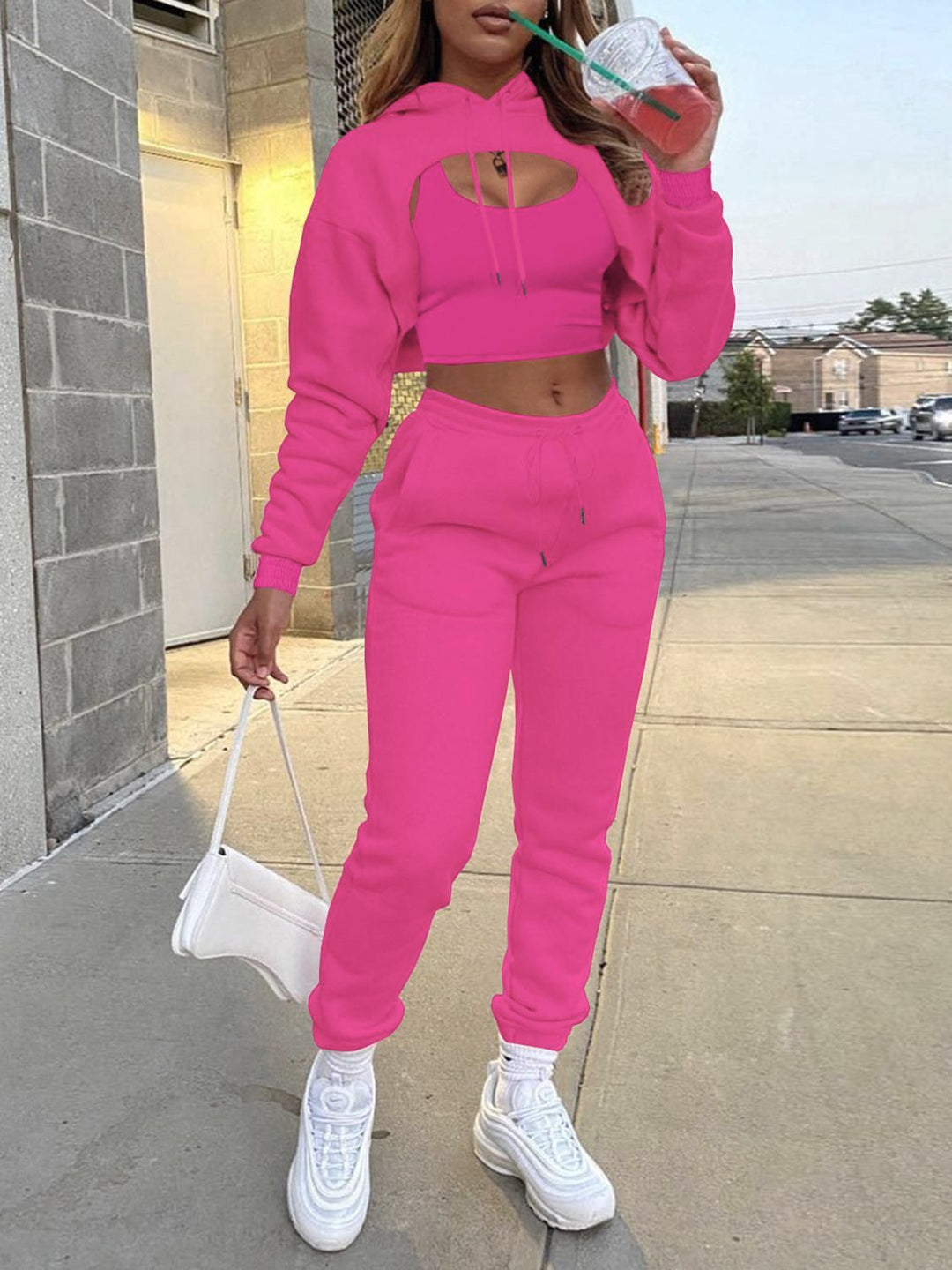 Damen Sportliches Zweiteiliges Set mit kreativem Cut-Out R&B