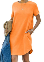 Damen Casual Kleid mit praktischen Taschen R&B