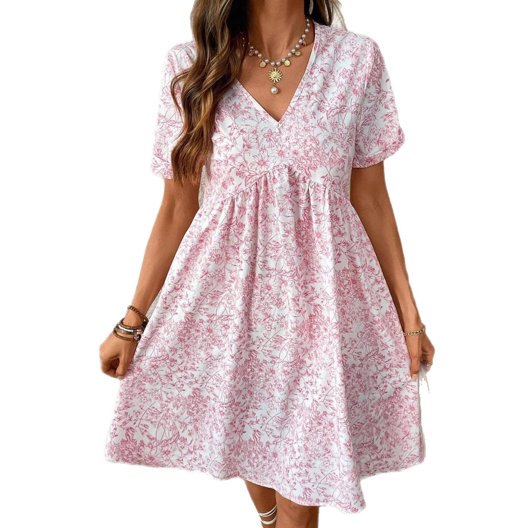 Damen Sommerliches Kleid mit floralem Muster und V-Ausschnitt R&B