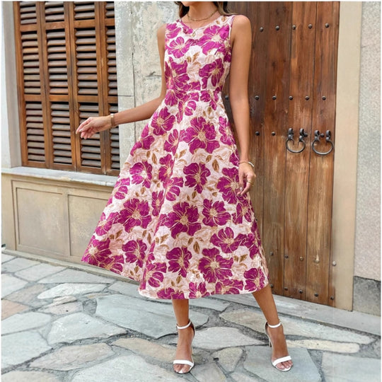Damen Maxikleid mit floralem Design und elegantem A-Linien-Schnitt R&B