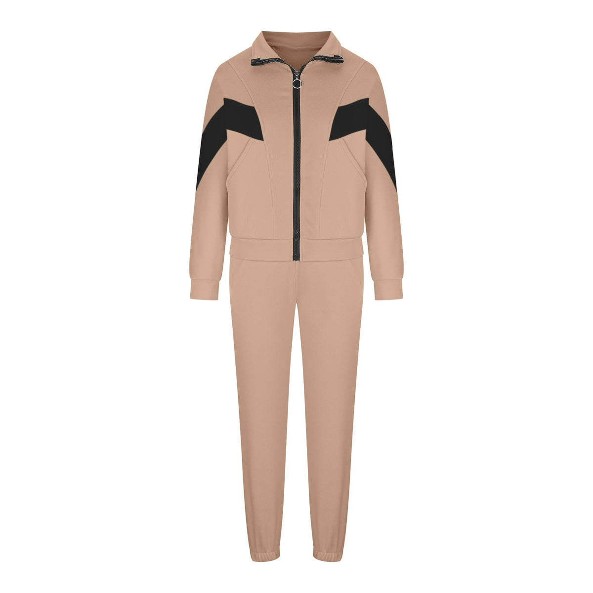 Damen nan athletisches Trainingsset mit Ring-Zipper, eingesetzten Taschen und kontrastierenden Arm-Panels R&B