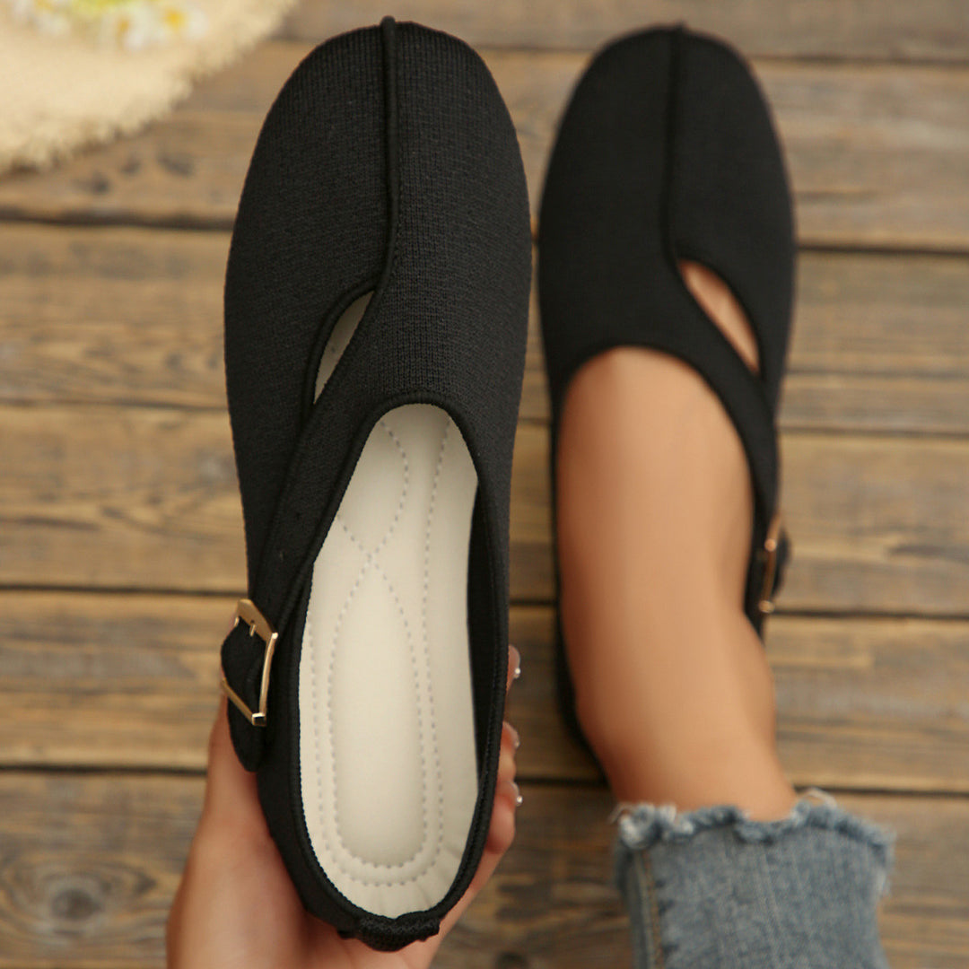 Damen Elegante Slipper mit verstellbarem Riemen und modischem Design R&B