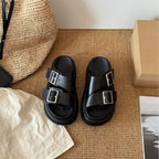 Damen Komfortable Sandalen mit elegantem Riemen und modischen Schnallen