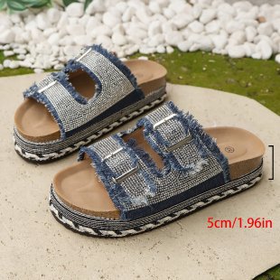 Damen Plattform-Sandalen mit modischem Doppelriemen R&B