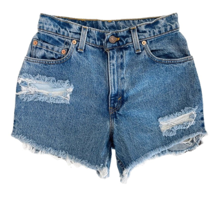 Damen Destroyed Denim Shorts R&B