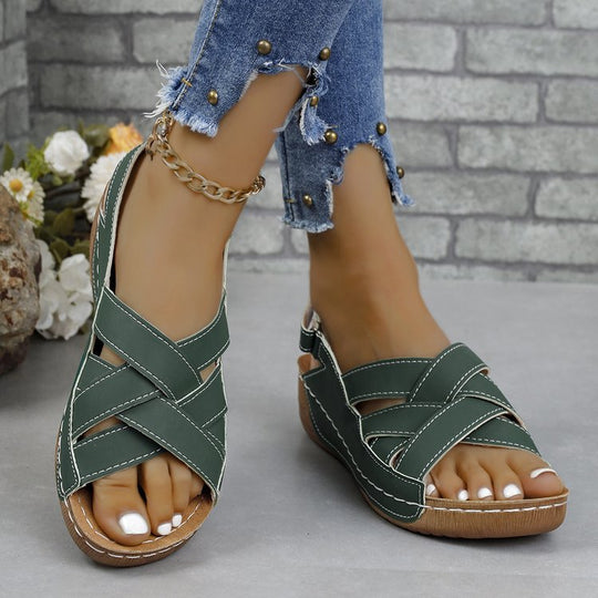 Damen Komfortable Sandalen mit gekreuzten Riemen R&B