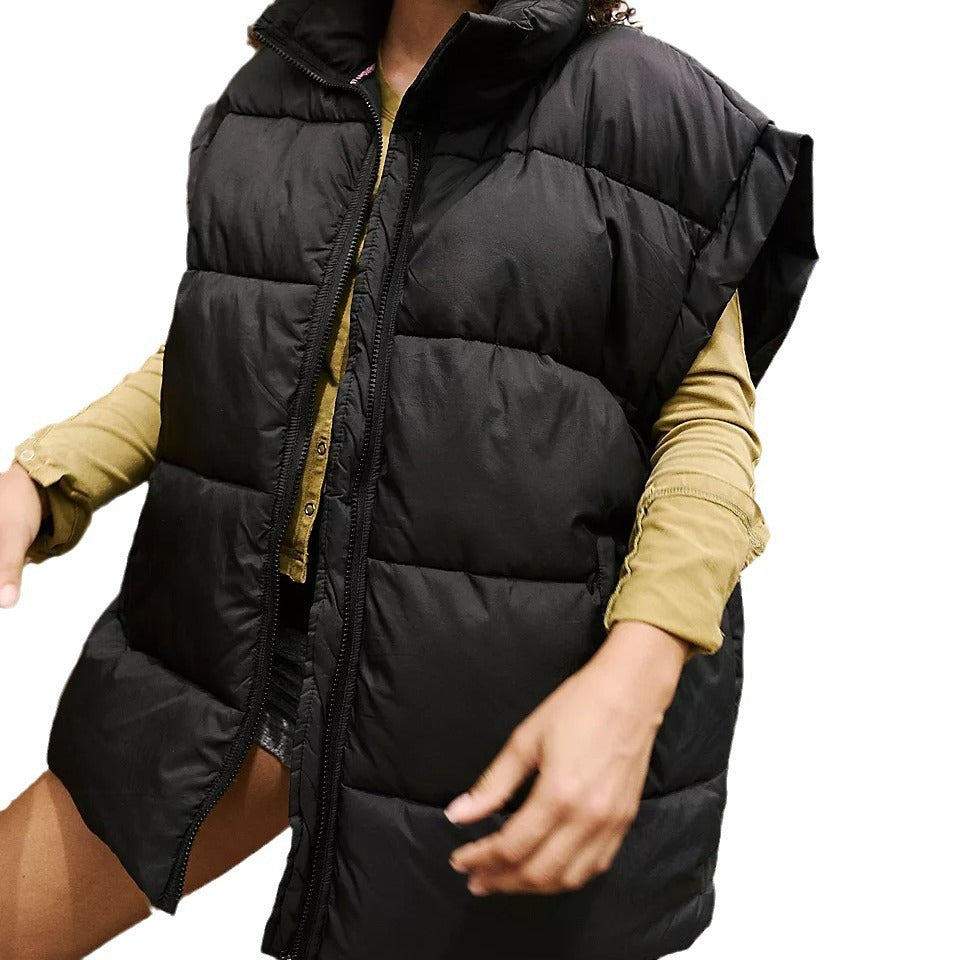 Damen Wattierte Steppweste mit hohen Kragen und praktischen Taschen R&B