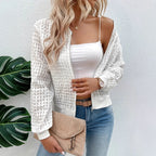 Damen luftige Sweatjacke mit trendigem Strukturdesign