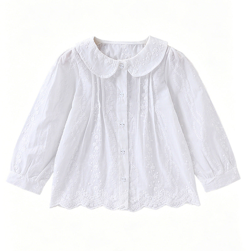 Mädchen elegante Bluse mit floralen Verzierungen R&B