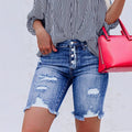 Damen Denim-Shorts mit modischen Destroyed-Details R&B