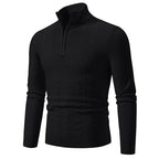 Herren Strickpullover mit modernem Stehkragen und strukturierter Fläche