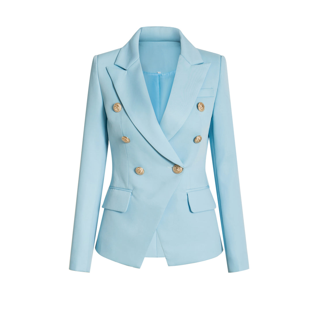 Damen Elegante Doppelreihige Blazerjacke mit goldenen Knöpfen R&B