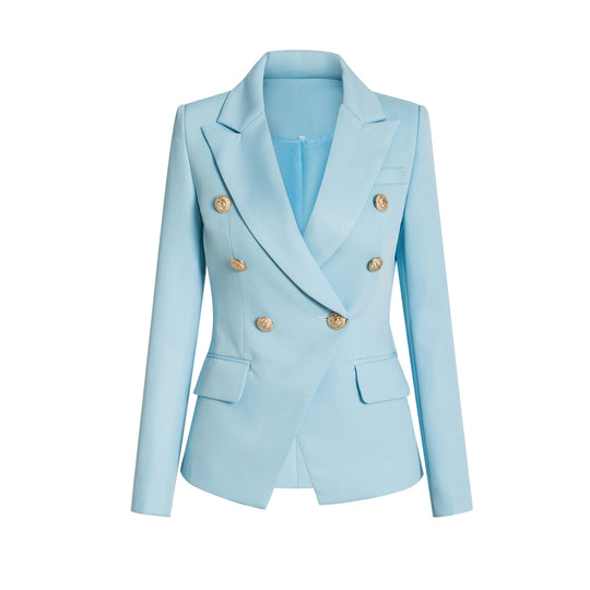 Damen Elegante Doppelreihige Blazerjacke mit goldenen Knöpfen R&B