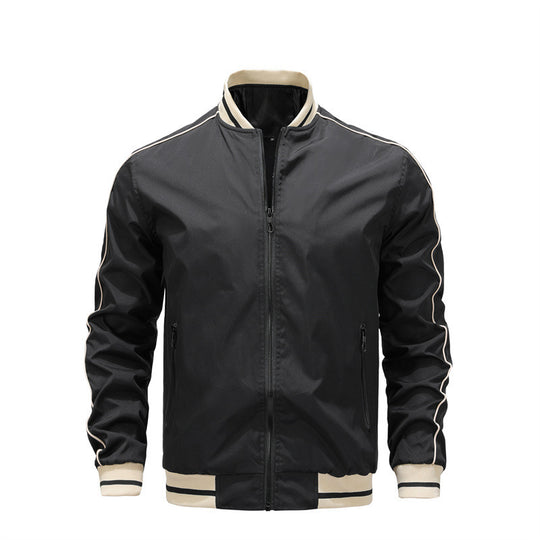 Herren sportliche Freizeitjacke im College-Stil R&B