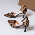Damen Slingback-High-Heels mit elegantem Leopardenmuster und verstellbarem Riemen R&B