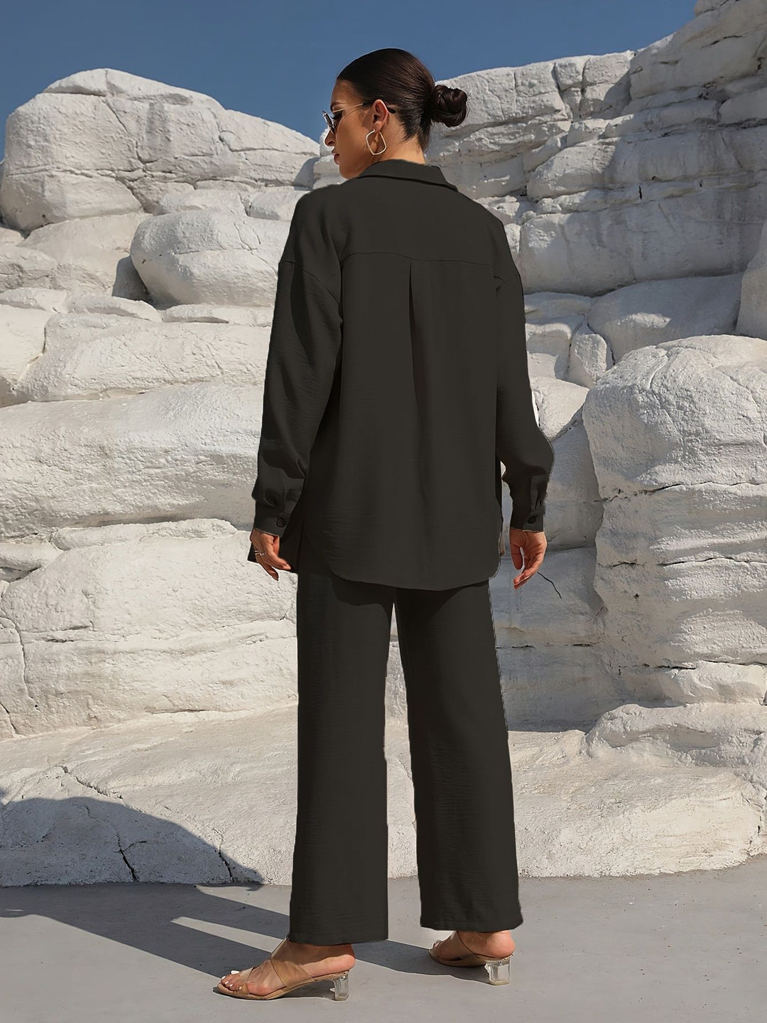 Damen elegantes und lässiges Loungewear-Set mit lockerer Passform R&B