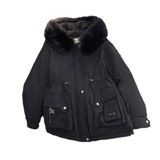 Damen Winterjacke mit abnehmbarem Kunstpelzkragen und praktischen Taschen R&B