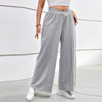 Damen weit geschnittene Freizeithose mit elastischem Bund und Cross-Over-Design R&B