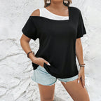 Damen lässiges Oberteil mit Cut-Out und asymmetrischem Schnitt R&B