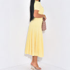 Damen Maxikleid mit eleganten Knopfdetails und strukturiertem Stoff R&B