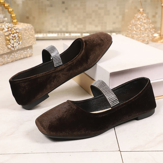 Damen Ballerinas mit glamourösem Riemchen und glitzerndem Schmuckdetail R&B