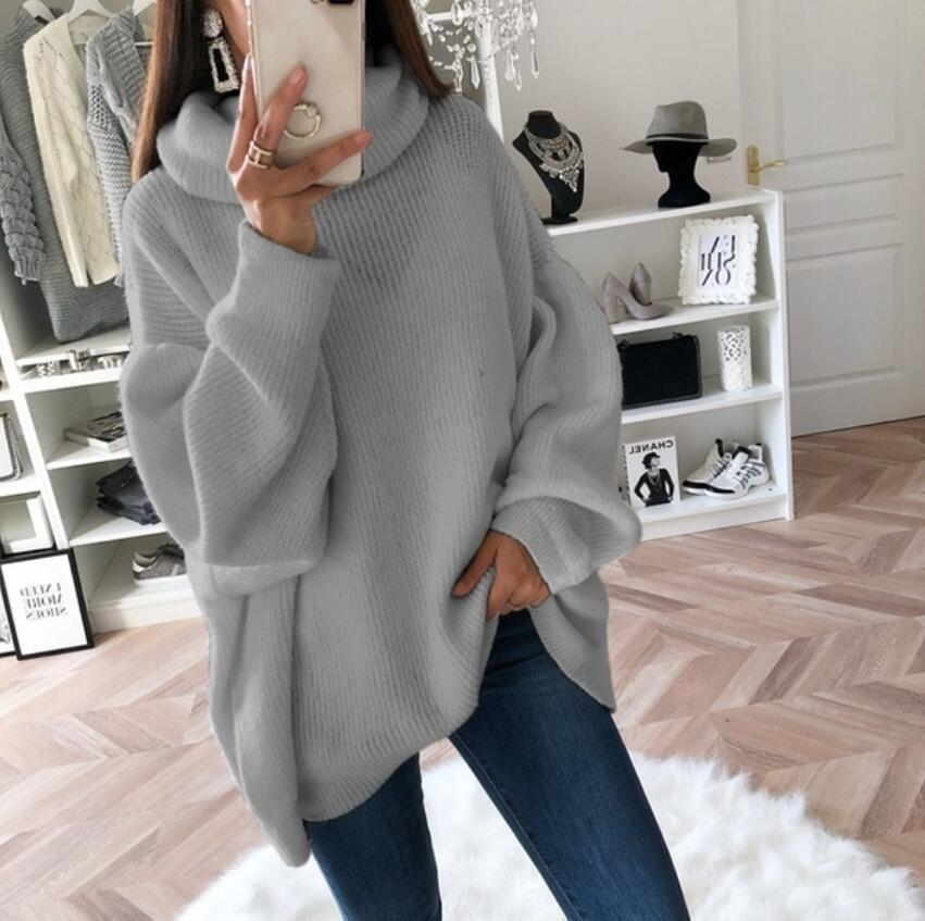 Damen Weicher Oversized Strickpullover R&B
