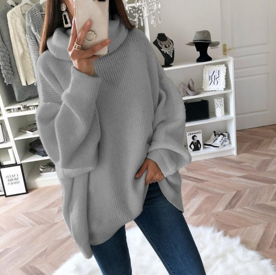Damen Weicher Oversized Strickpullover R&B