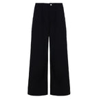 Damen weit geschnittene Baumwollhose mit hohem Taillenbund und praktischen Taschen R&B