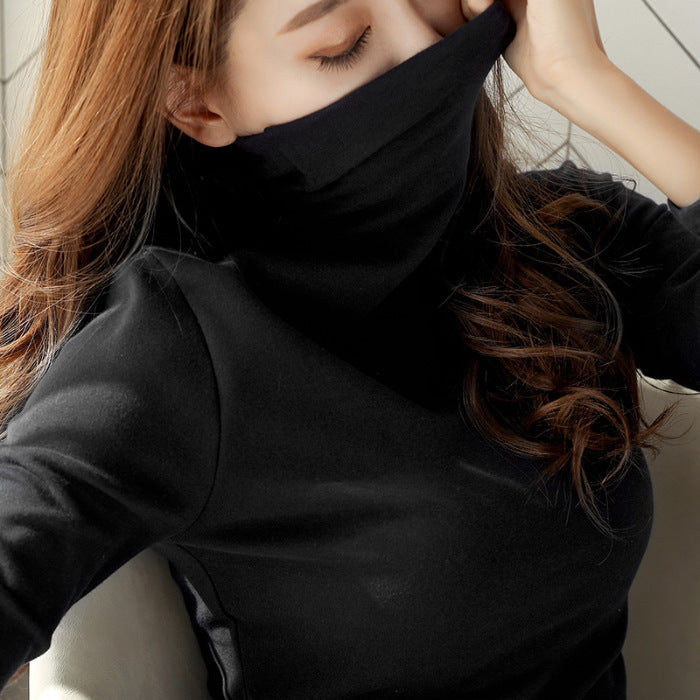 Damen Langarm Rollkragenoberteil aus weichem Stretchmaterial R&B