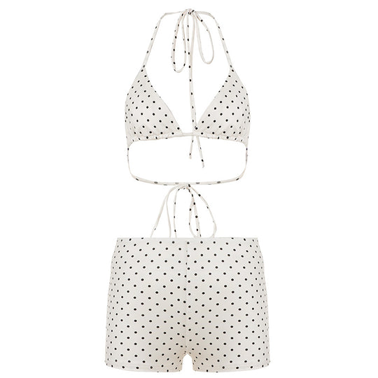 Damen Bikini-Set mit verstellbaren Trägern und Polka-Dots R&B