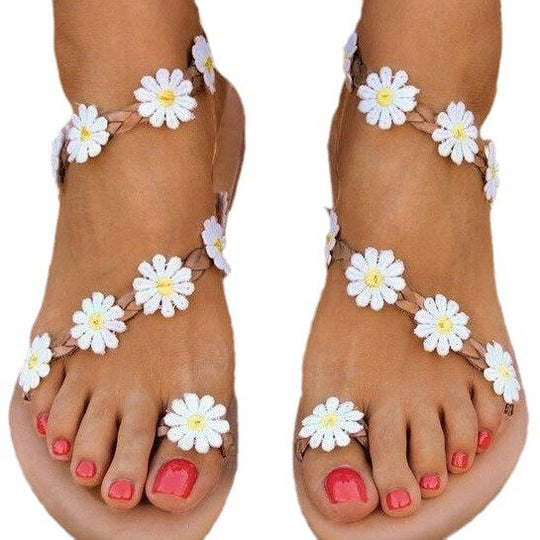 Damen Zehentrenner-Sandalen mit floralen Details und ergonomischem Fußbett R&B