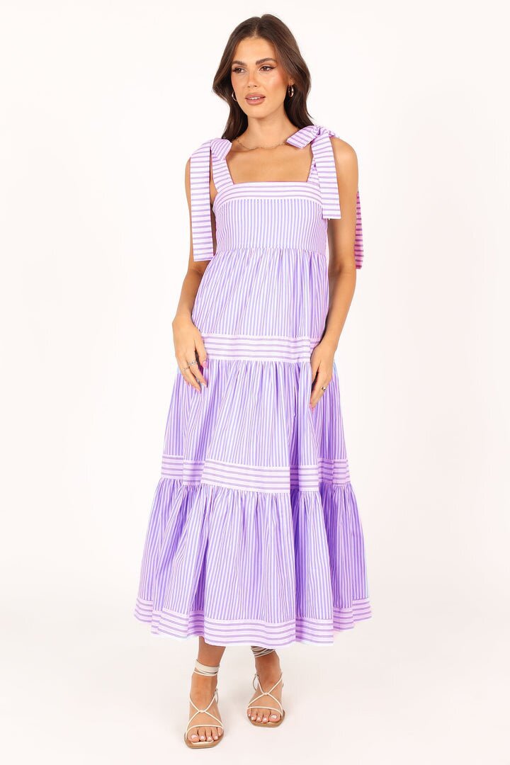 Damen Maxikleid mit verstellbaren Trägern und Rüschendetails R&B
