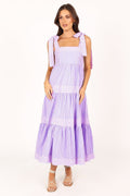Damen Maxikleid mit verstellbaren Trägern und Rüschendetails R&B