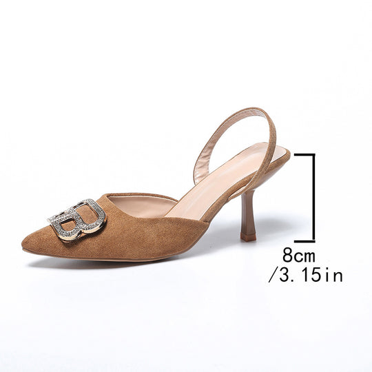 Damen Slingback Pumps mit elegantem Schmuckdetail R&B