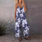 Damen Luftiger Sommeroverall mit breiten Beinen und praktischen Taschen R&B