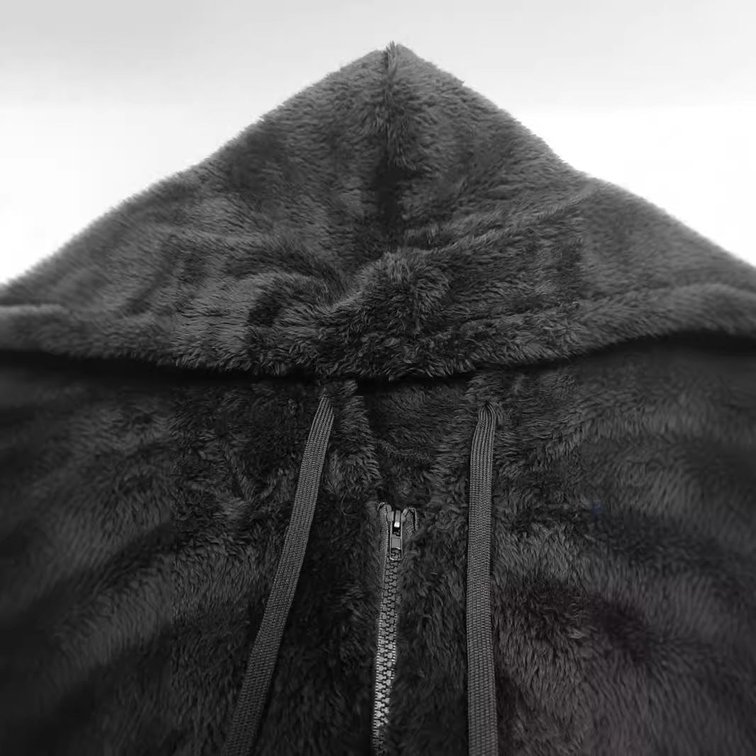 Damen kuschelige Fleecejacke mit Kapuze und seitlichen Taschen R&B