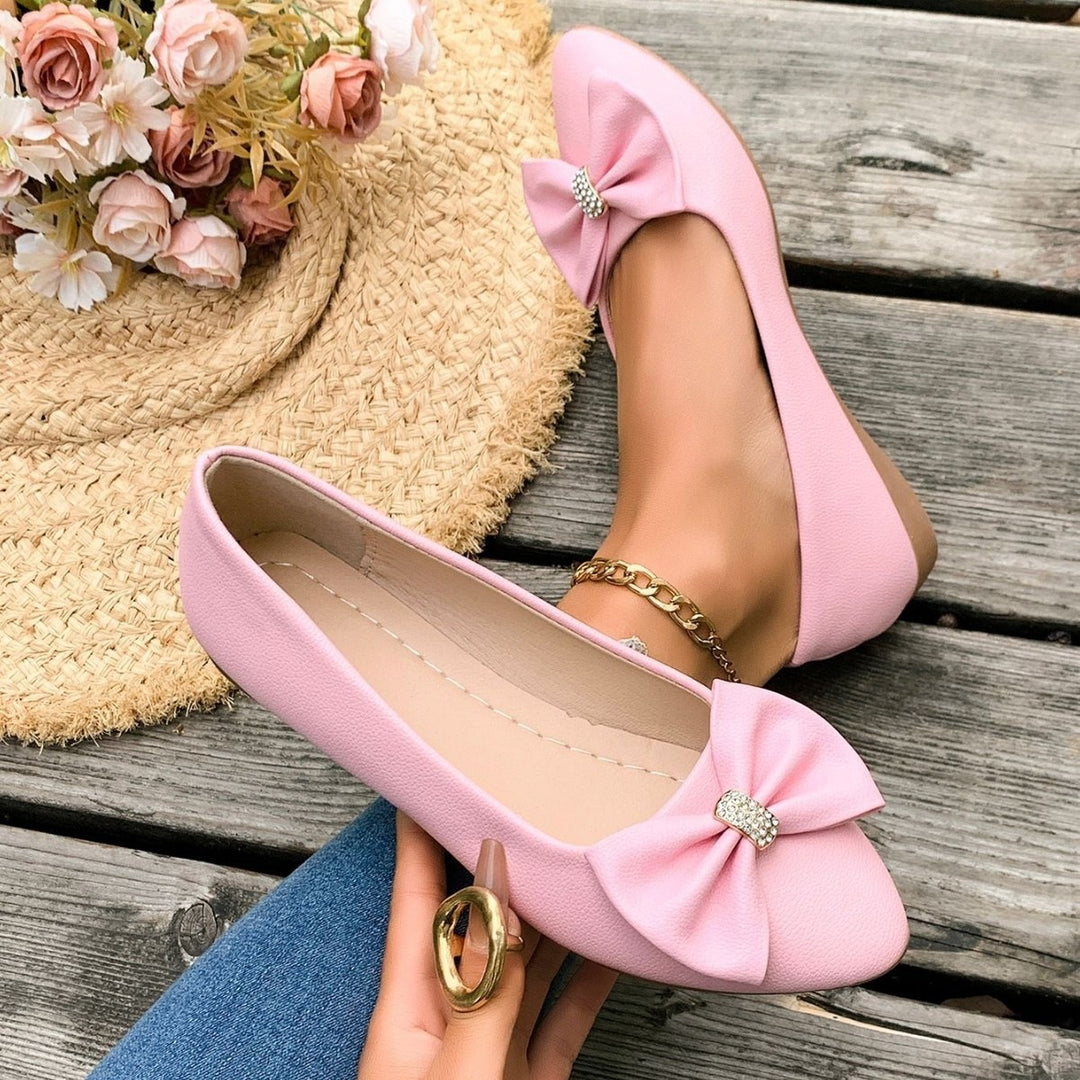 Damen Ballerinas mit großem Schmuckdetail R&B