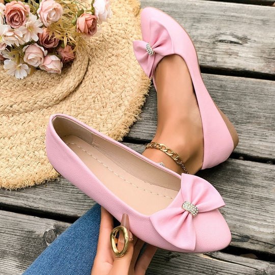 Damen Ballerinas mit großem Schmuckdetail R&B