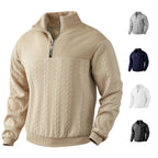 Herren Sweatshirt mit halbhohem Reißverschluss und strukturiertem Design R&B