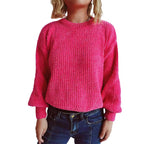 Damen Grobstrickpullover mit weitem Schnitt und strukturiertem Design R&B