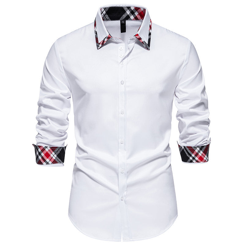 Herren Hemd mit kontrastierendem Kragen und modernem Schnitt R&B