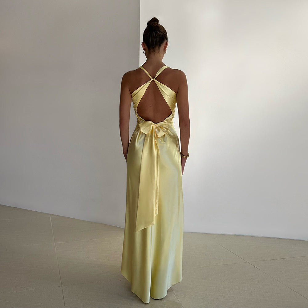 R&B | Persönlichkeit Slim Fit Satin Kleid Damen