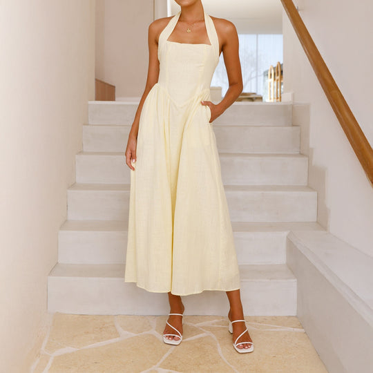 Damen Maxikleid mit sommerlichem Schnitt und süßen Spaghettiträgern R&B