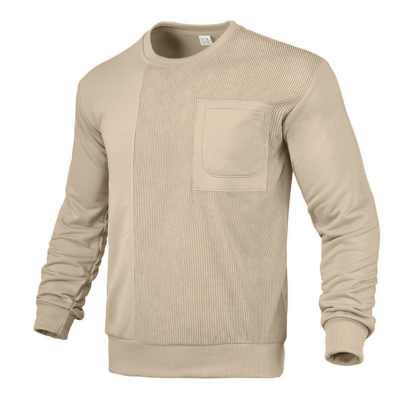 Herren stylisches Sweatshirt mit innovativer Textur und praktischer Brusttasche R&B