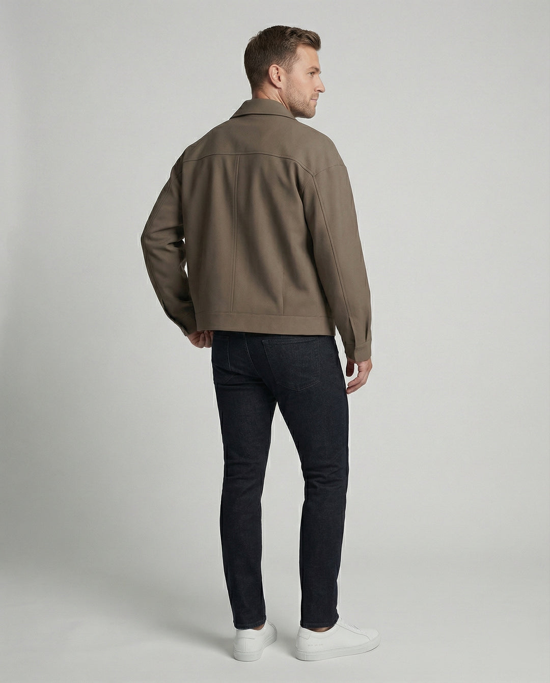 Herren Oversize-Blouson mit Hemdkragen, durchgehendem Reißverschluss und seitlichen Eingrifftaschen R&B