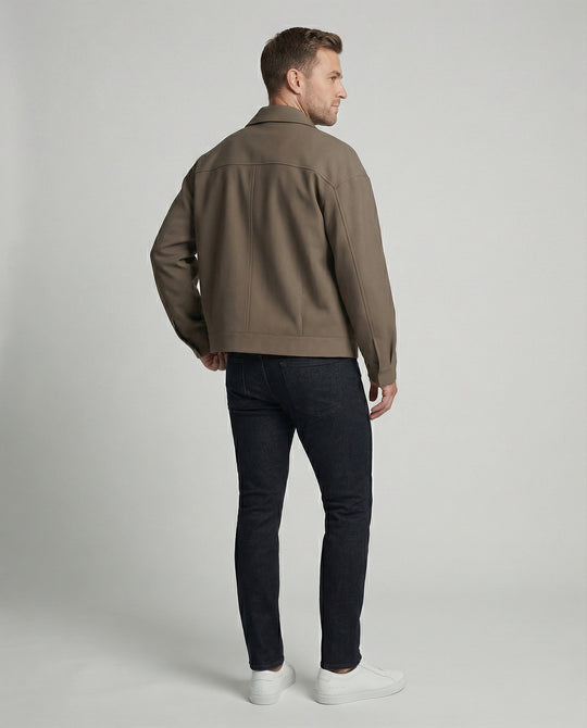 Herren Oversize-Blouson mit Hemdkragen, durchgehendem Reißverschluss und seitlichen Eingrifftaschen R&B