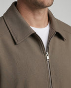 Herren minimalistische Bomberjacke mit Stehkragen, verdecktem Reißverschluss und elastischem Saum R&B