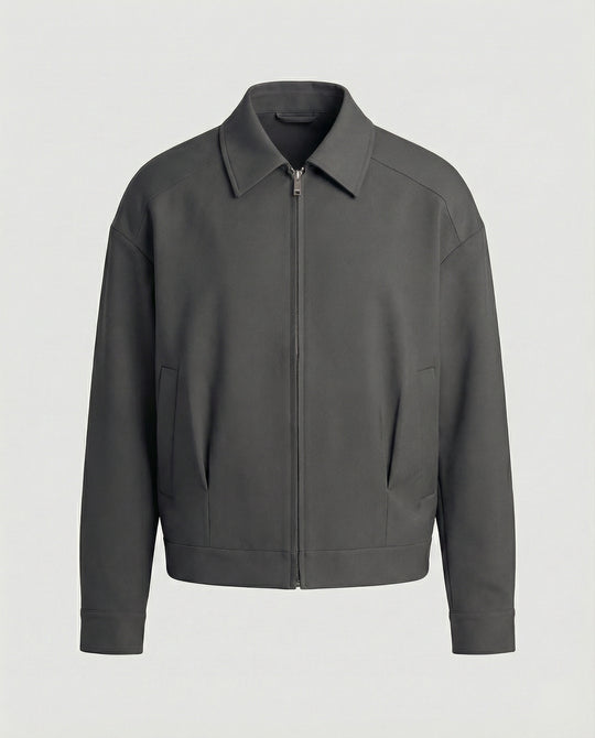 Herren Oversize-Blouson mit Hemdkragen, durchgehendem Reißverschluss und seitlichen Eingrifftaschen R&B