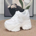Damen modische Chunky Sneakers mit hoher Plateausohle und atmungsaktivem Mesh-
